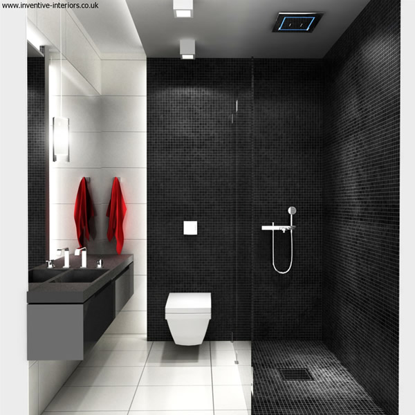 Black And White Small Bathroom Interior Design