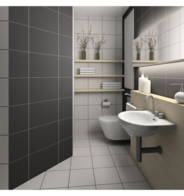 Black And White Small Bathroom Interior Design