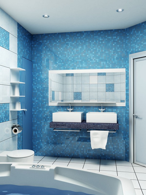 Blue Small Bathroom Design