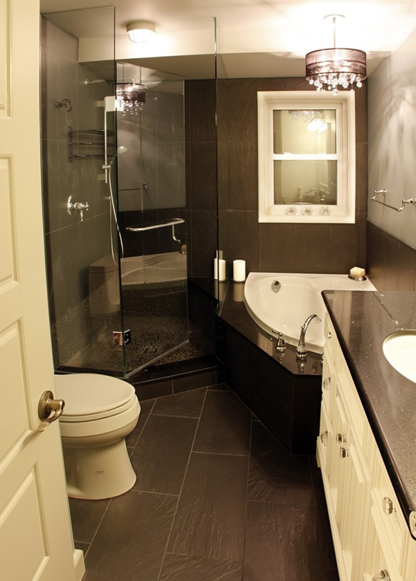 Compact Dark Bathroom Design