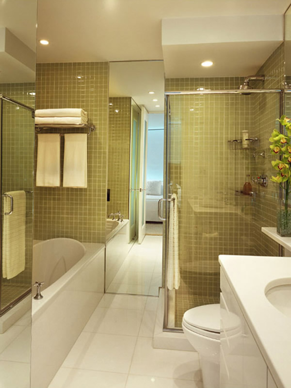 Golden Small Bathroom Design