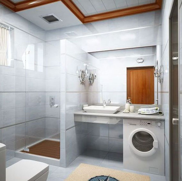 Small Bathroom Design With Washer