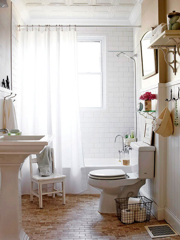 White Compact Bathroom Design