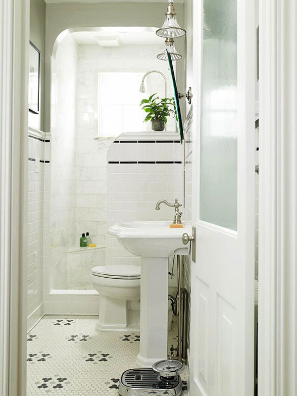 White Compact Bathroom Design