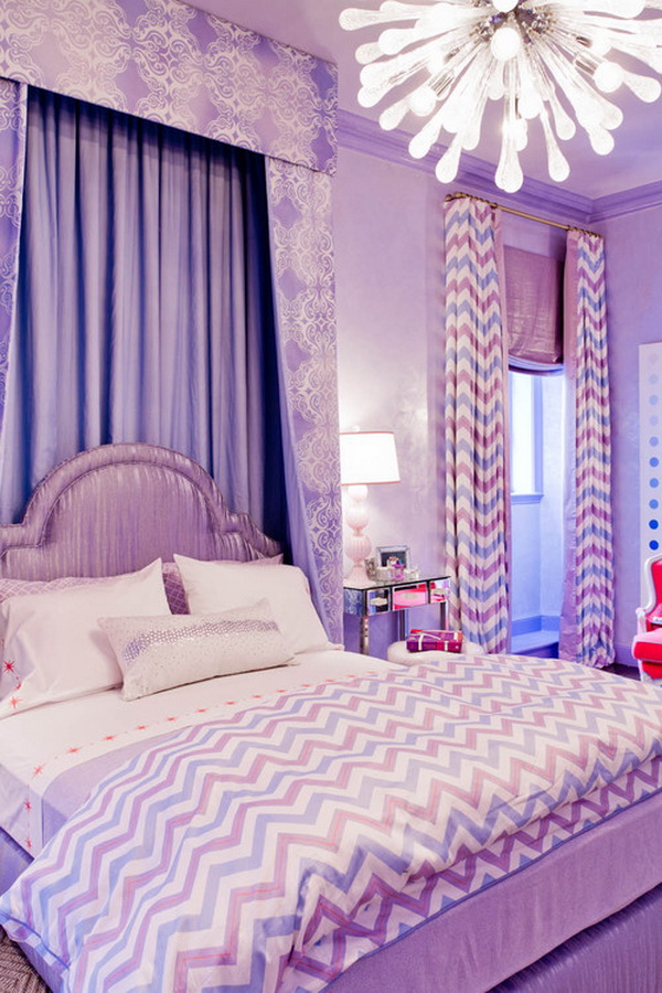 Purple Romantic Girls Bedroom Design
