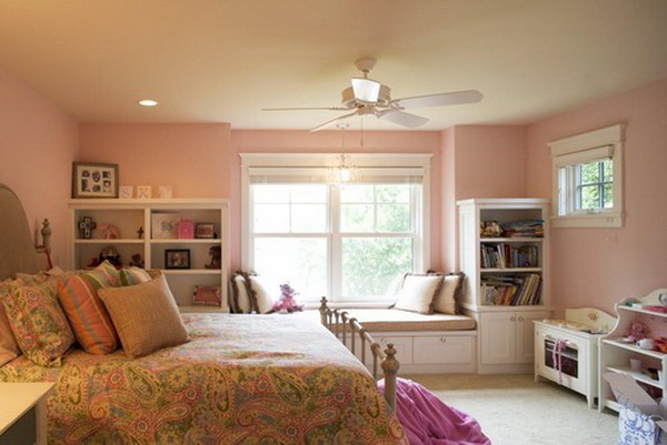 Traditional Pink Girls Bedroom