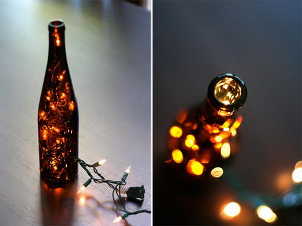DIY Wine Bottle Light. 