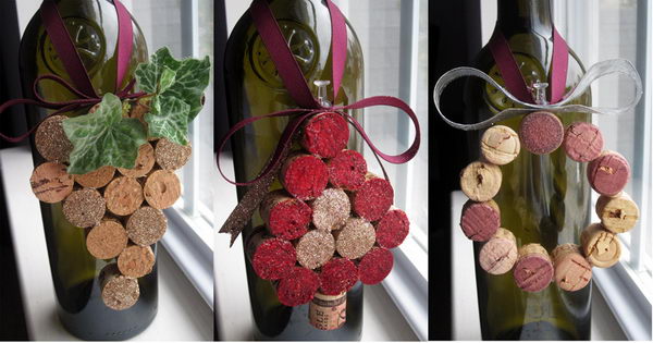 DIY Wine Cork Christmas Ornaments. 