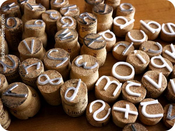 Making Wine Cork Letter Stamps. These cute stamps are pretty easy to make. They lend lots of personality to cards, gift wrap and artwork. 