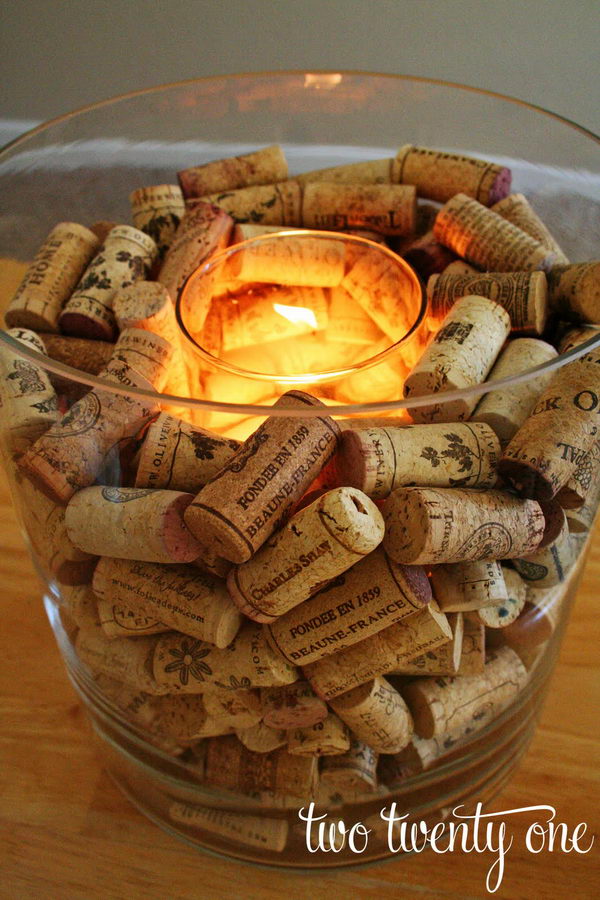 Wine Cork Candle Holder. 