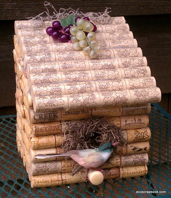 Wine Cork Bird House. 