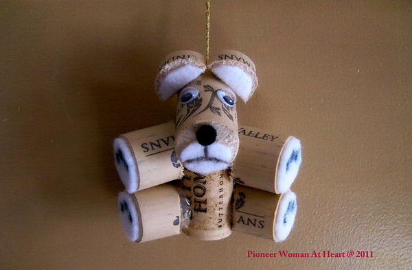 Teddy Bear Wine Cork Ornament. 