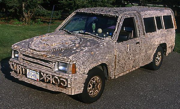 Recycled Wine Cork Truck. 
