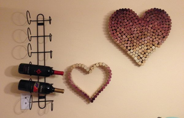 Heart Shaped Wine Cork Wall Art. 