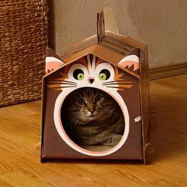 DIY Cardboard Cat Houses,