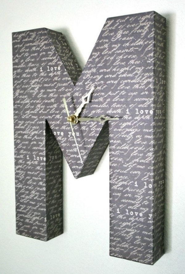 Letter M Wall Clock,