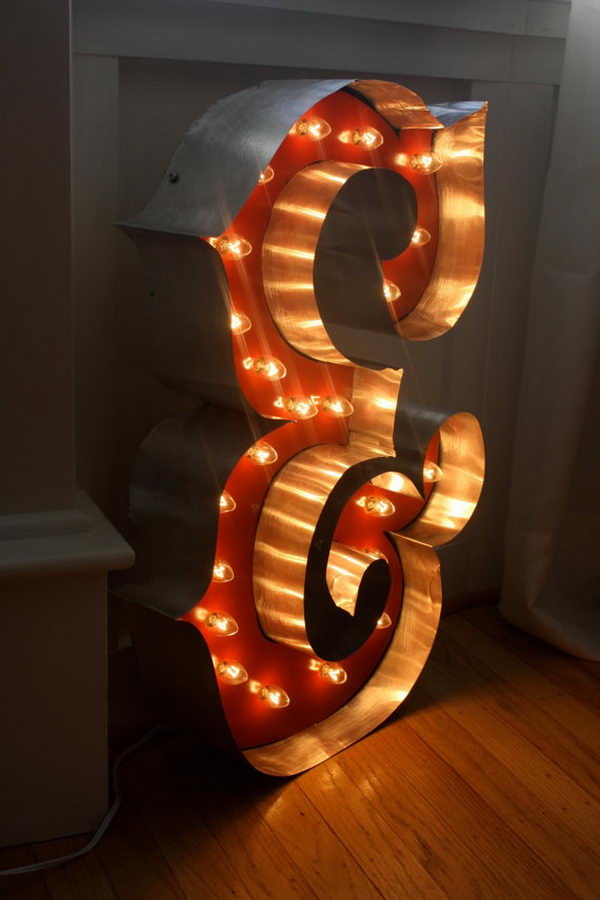 Large Cardboard Letter Light,