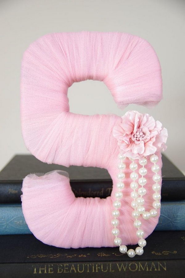 Tulle Wrapped Letter for Girl,