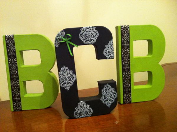 Black and Green Cardboard Letters,