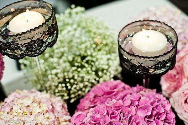 Lace around Candle,