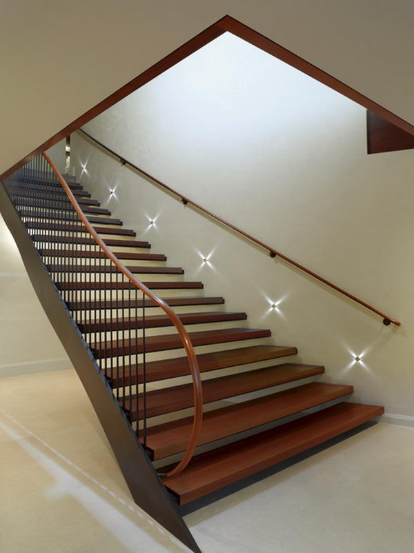 Basement Stairs Lighting. Built in night lights to go down or up stairs when it is dark.