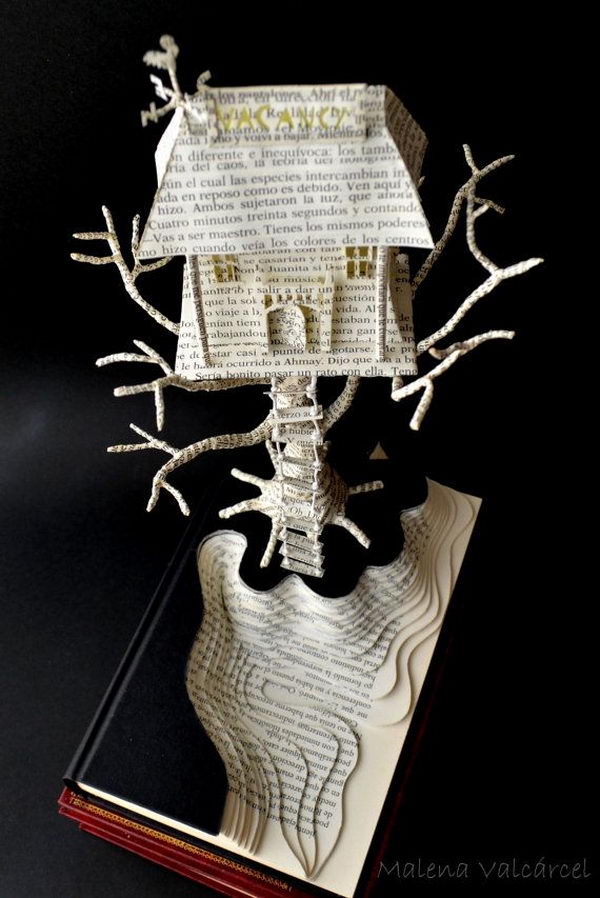 Haunted Hotel Book Sculpture,