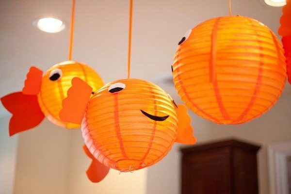 Goldfish Lanterns for Bubble Guppies Party,