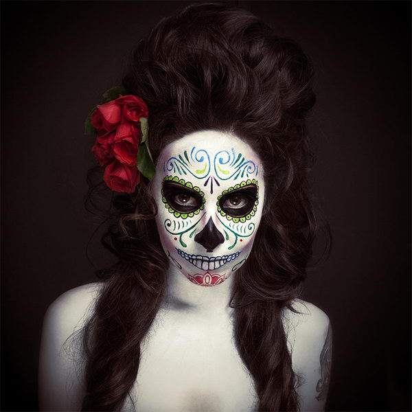 Día de los Muertos Sugar Skull Makeup Art,