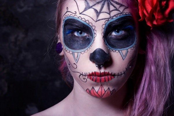 Día de los Muertos Sugar Skull Makeup Art,