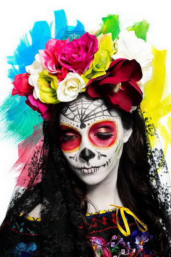 Día de los Muertos Sugar Skull Makeup Art,