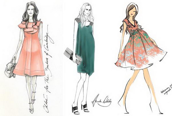 Kate Middleton Fashion Sketch.