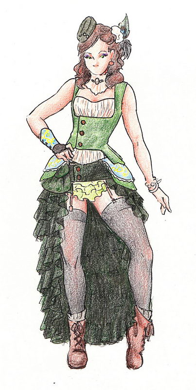 Steampunk Fashion Sketch. Steampunk, a DIY-emphasized fashion and novel genre, combines Victorian styles with a bit of a punk flare.