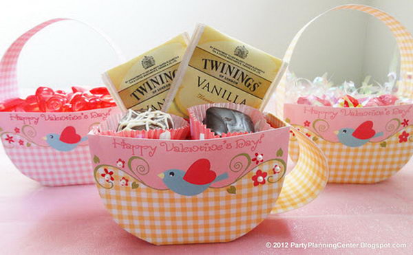 Teacup Printable Valentine Favor Box,