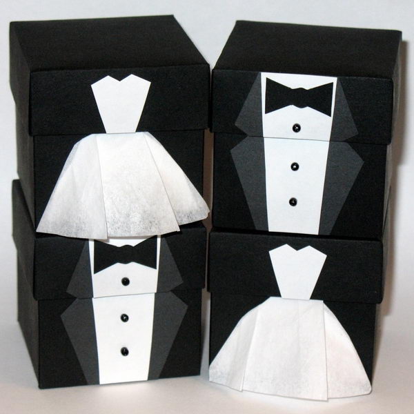 Small Bride and Groom Favor Boxes,