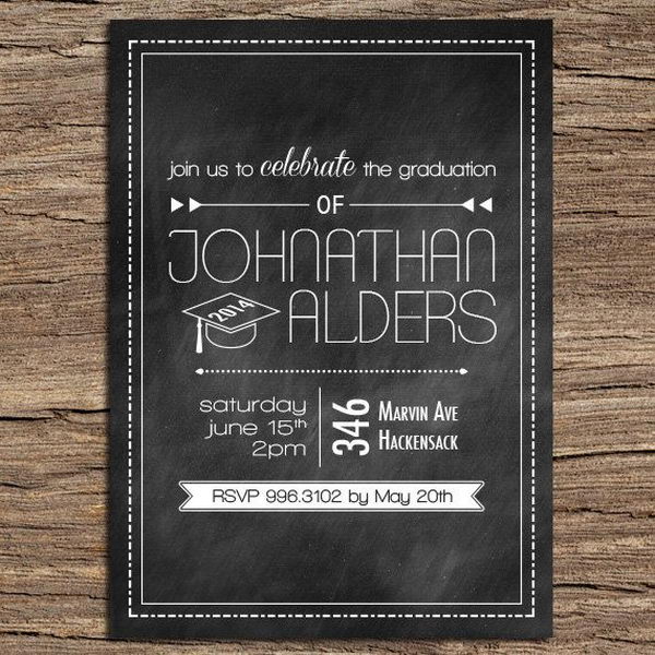 Chalkboard Graduation Invitation,