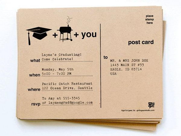 Graduation and BBQ Invitation,