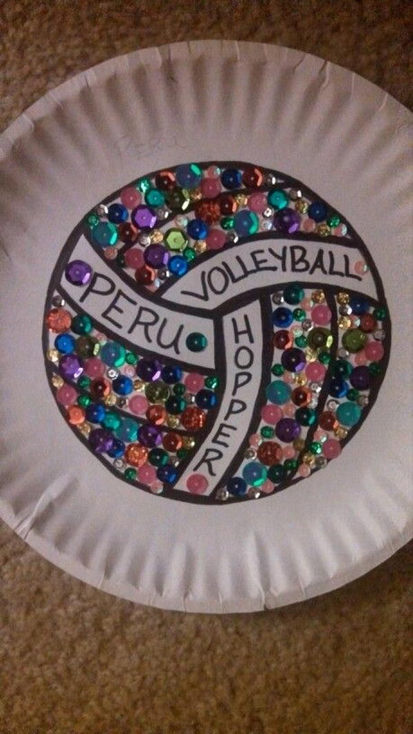 Volleyball Paper Plate,
