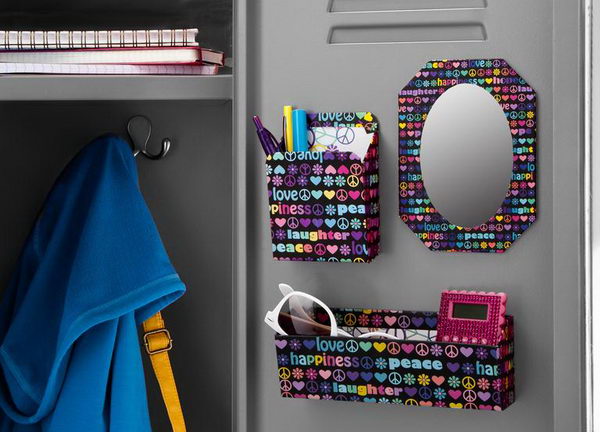 Colorful Locker Decoration. Brighten up your locker and your day with vibrant color accessories with fun Patterns.