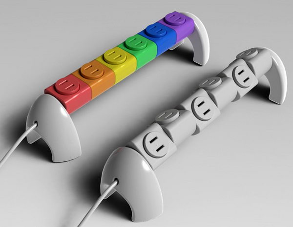 Rotating Lego Sockets. This is a multi-outlet socket which allows each socket on it to rotate. You can easily increase or decrease the number of sockets for his or her multi-outlet socket and choose different colors.
