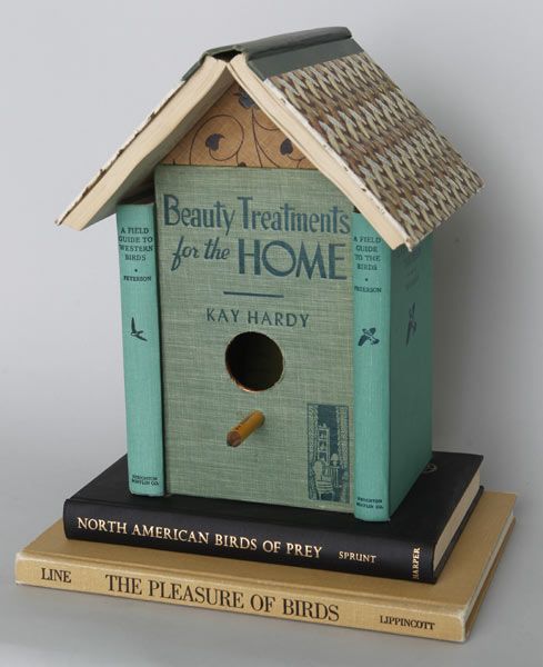 Birdhouse Made from Old Books,