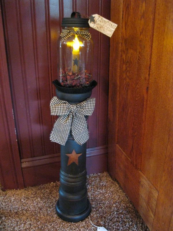 Primitive Mason Jar Tower,