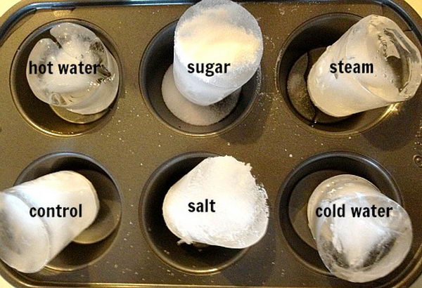 Melting Ice Science Project for Kids. Observe during the experiment and see which water melt fastest and which melt slowerer.