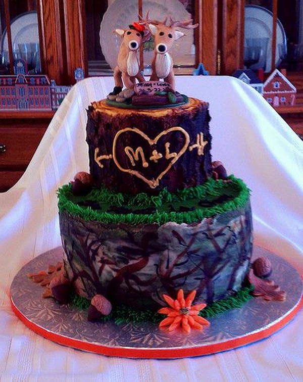 Deer Camo Wedding Cake.