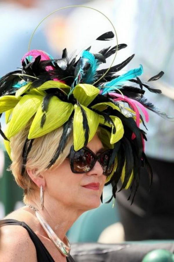 Kentucky Derby hats that are known for their vivacious colors and wildly extravagant size.