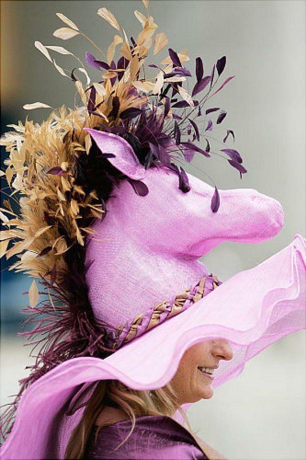 Kentucky Derby hats that are known for their vivacious colors and wildly extravagant size.