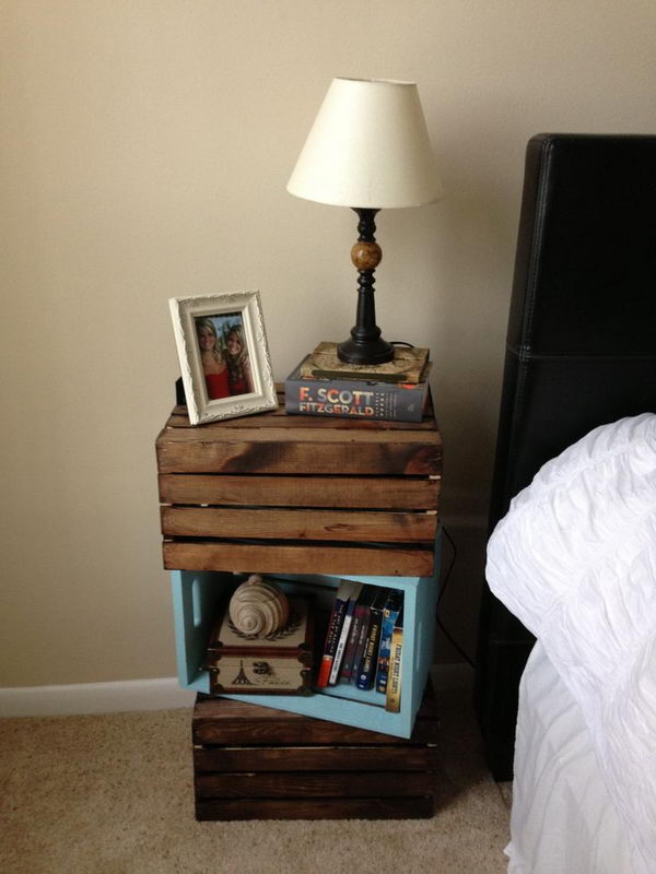 Creative nightstand which makes your bedroom looks more interesting.