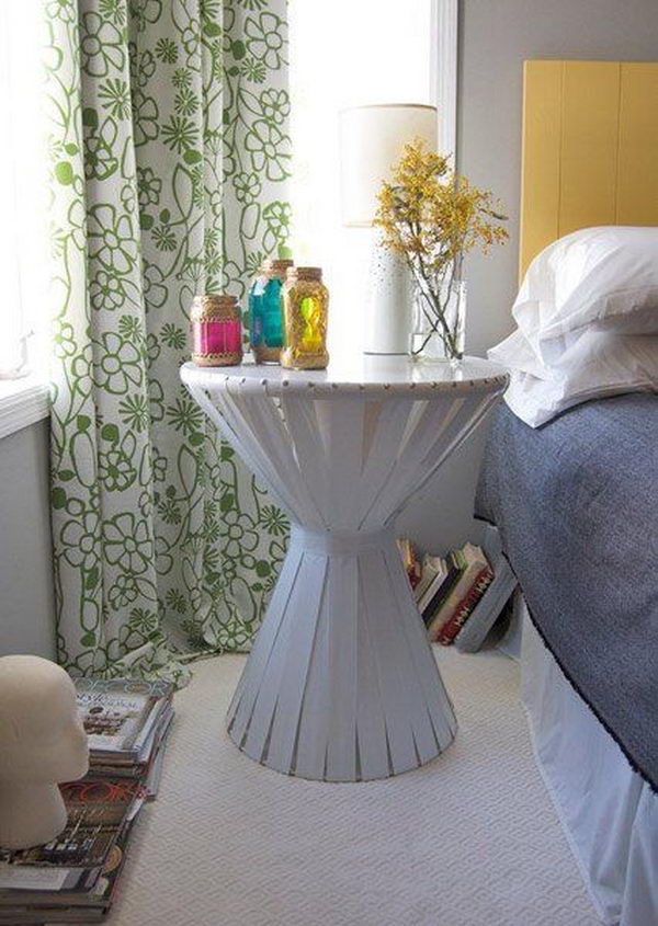 Creative nightstand which makes your bedroom looks more interesting.