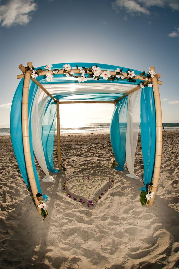 Bamboo Wedding Arch on Beach,