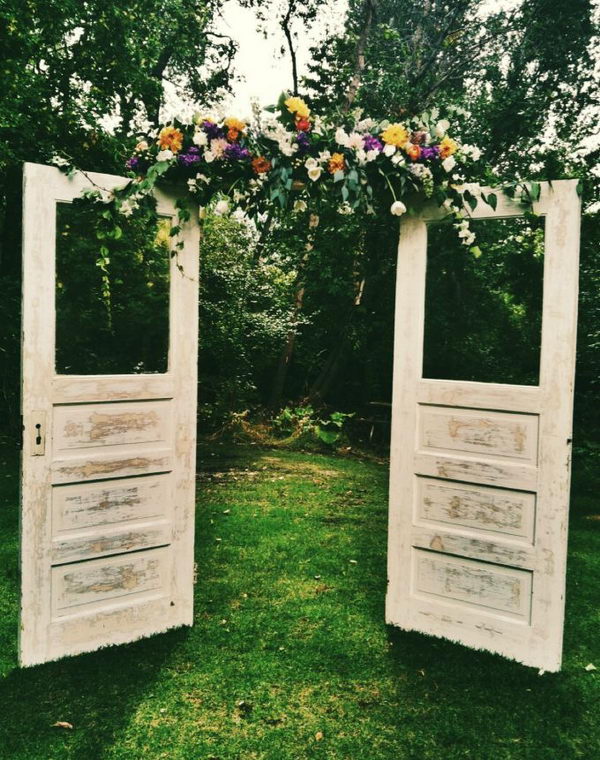 Wooden Door Wedding Arch,