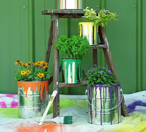 DIY Paint Can Planters.